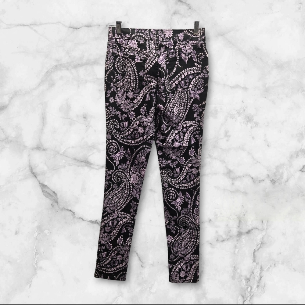 GJG Los Angeles Black & Purple Paisley Skinny Jeans NWT Size 3 - Picture 2 of 8